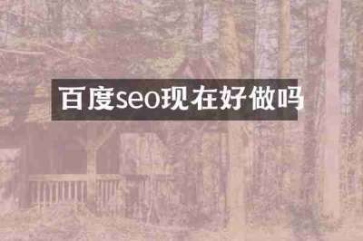 百度seo现在好做吗