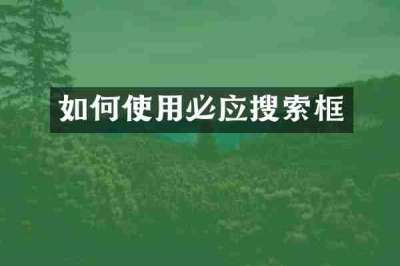 如何使用必应搜索框