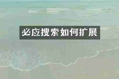 必应搜索如何扩展