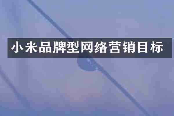 小米品牌型网络营销目标