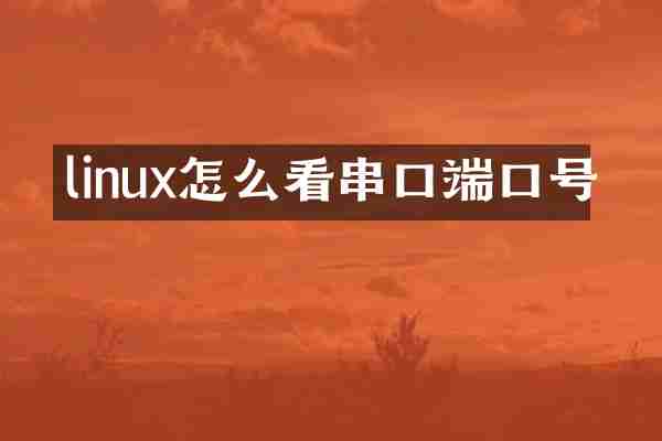 linux怎么看串口端口号