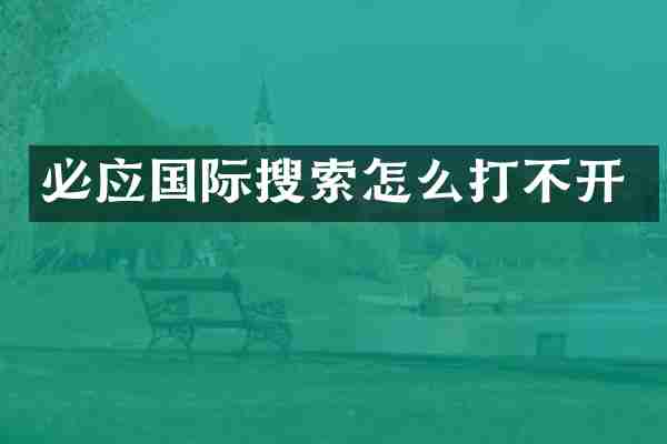 必应国际搜索怎么打不开