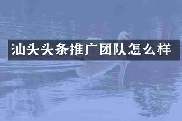汕头头条推广团队怎么样