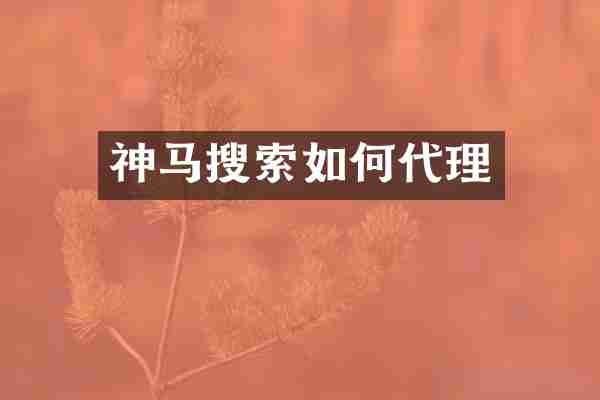 神马搜索如何代理