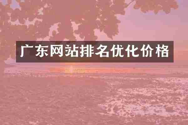 广东网站排名优化价格