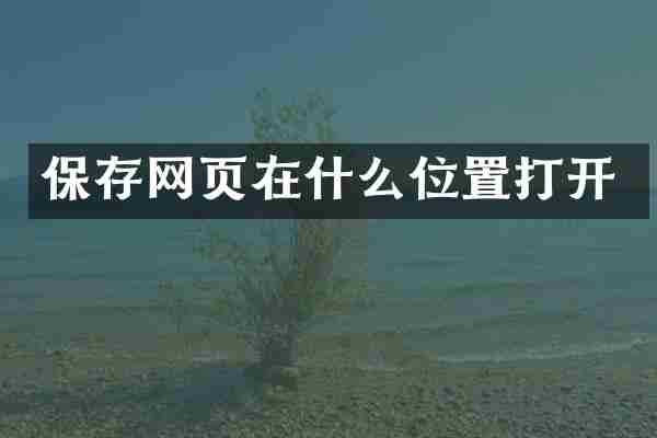 保存网页在什么位置打开