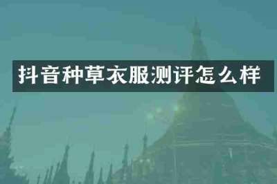 抖音种草衣服测评怎么样