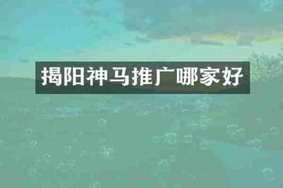 揭阳神马推广哪家好