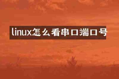 linux怎么看串口端口号