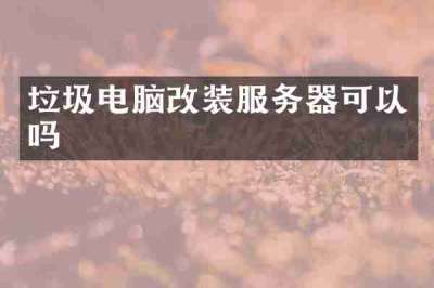 垃圾电脑改装服务器可以吗