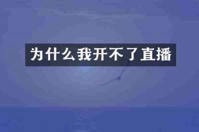 为什么我开不了直播