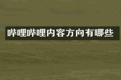 哔哩哔哩内容方向有哪些