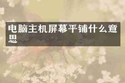电脑主机屏幕平铺什么意思