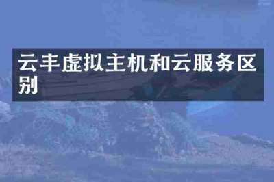 云丰虚拟主机和云服务区别