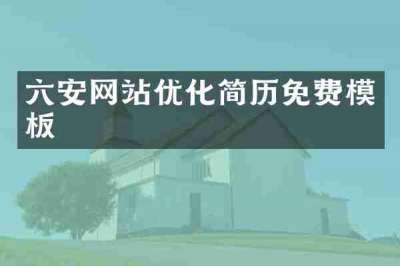 六安网站优化简历免费模板