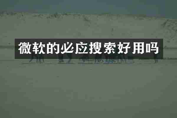 微软的必应搜索好用吗