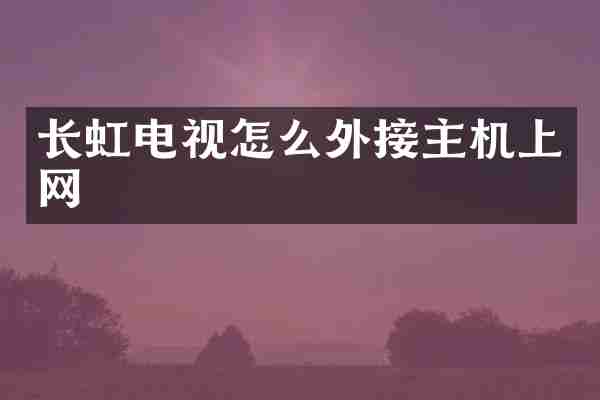 长虹电视怎么外接主机上网