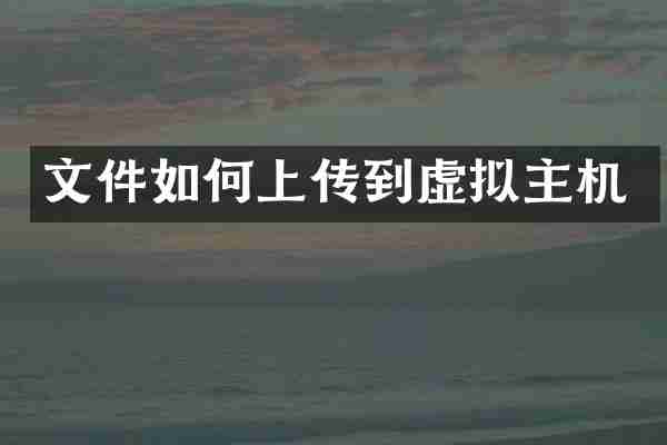 文件如何上传到虚拟主机