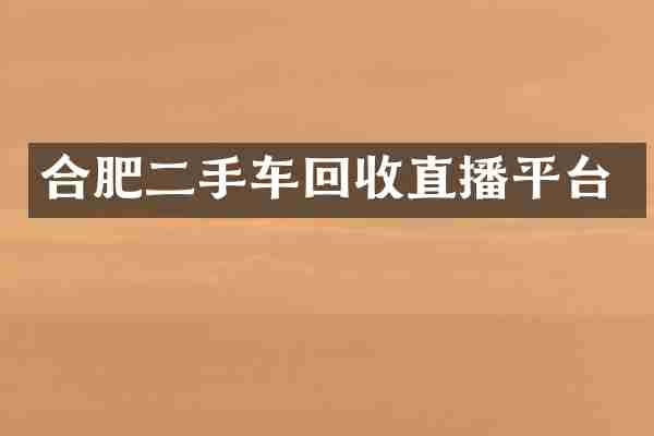 合肥二手车回收直播平台