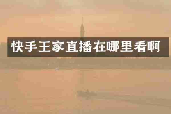 快手王家直播在哪里看啊