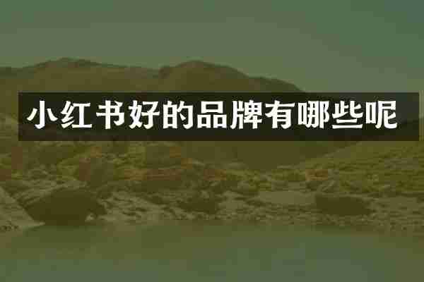 小红书好的品牌有哪些呢
