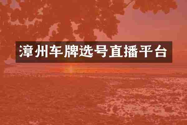 漳州车牌选号直播平台