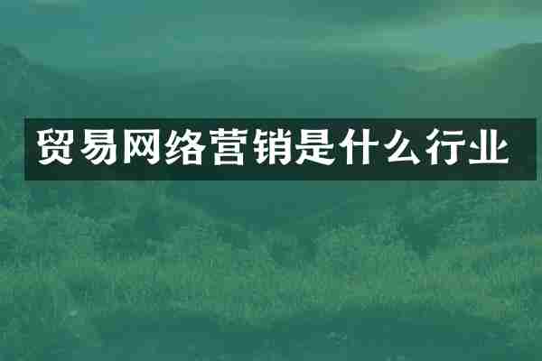 贸易网络营销是什么行业