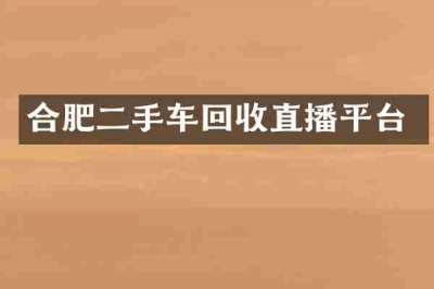 合肥二手车回收直播平台