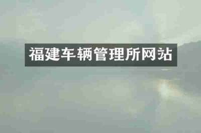 福建车辆管理所网站
