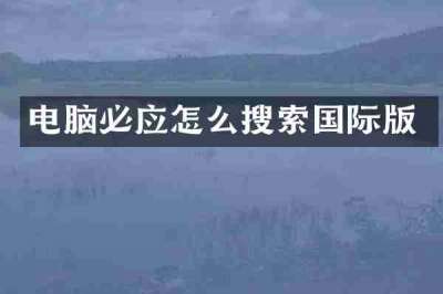 电脑必应怎么搜索国际版