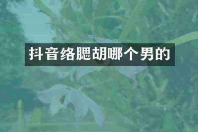 抖音络腮胡哪个男的