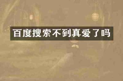 百度搜索不到真爱了吗