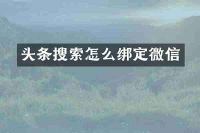 头条搜索怎么绑定微信