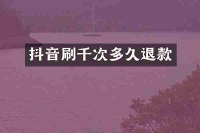 抖音刷千次多久退款