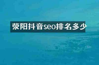 荥阳抖音seo排名多少