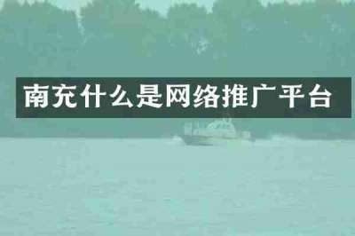 南充什么是网络推广平台
