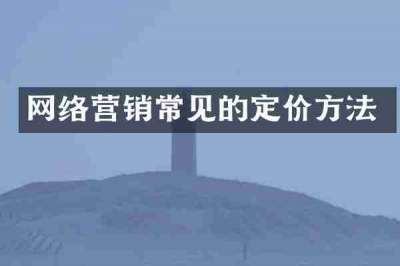 网络营销常见的定价方法