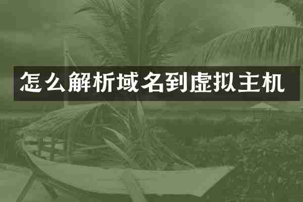 怎么解析域名到虚拟主机