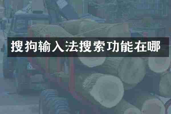 搜狗输入法搜索功能在哪
