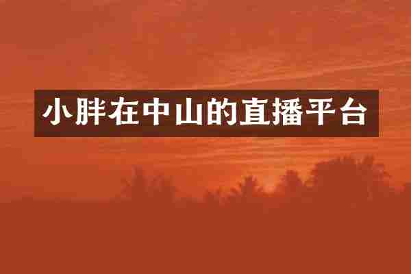 小胖在中山的直播平台