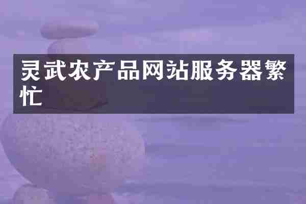 灵武农产品网站服务器繁忙