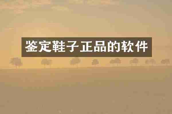 鉴定鞋子正品的软件