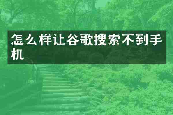 怎么样让谷歌搜索不到手机