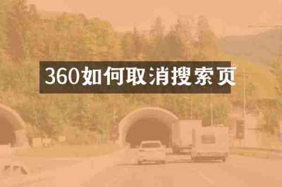 360如何取消搜索页