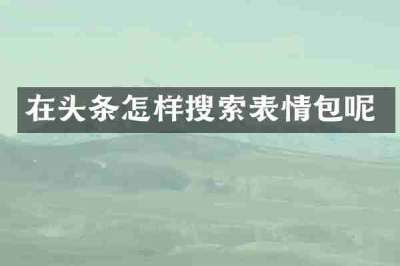 在头条怎样搜索表情包呢
