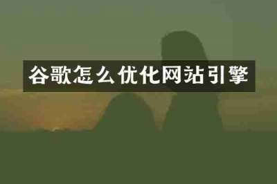 谷歌怎么优化网站引擎
