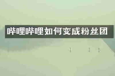 哔哩哔哩如何变成粉丝团