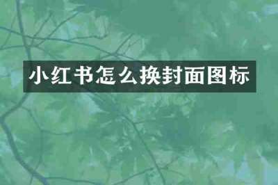 小红书怎么换封面图标