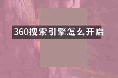 360搜索引擎怎么开启