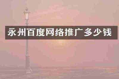 永州百度网络推广多少钱